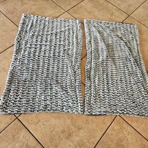 Set of 2 Grey Textured Faux Fur Bed Pillow Cases Sham Covers 36" x 23"